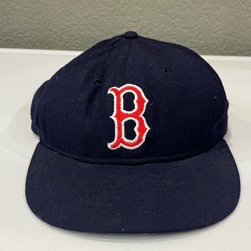Boston Red Sox Fitted Vintage Wool/Leather Hat Size 7 Devon Made In USA